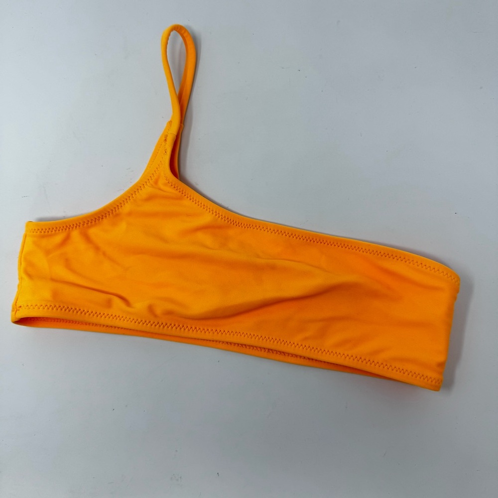 NWOT White Fox Swim One-Shoulder Bikini top hot orange size small